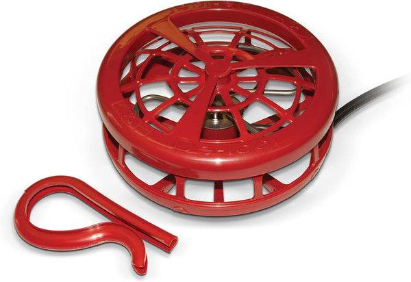 Stock Tank Deicer w/ Cord Clip, Water Trough Heater for Horses, Cattle and Livestock, Full Cage, Floating, Submersible, Safety Listed - Red 250W